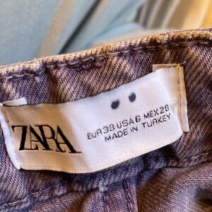 Zara purple high high wide leg jeans size 28